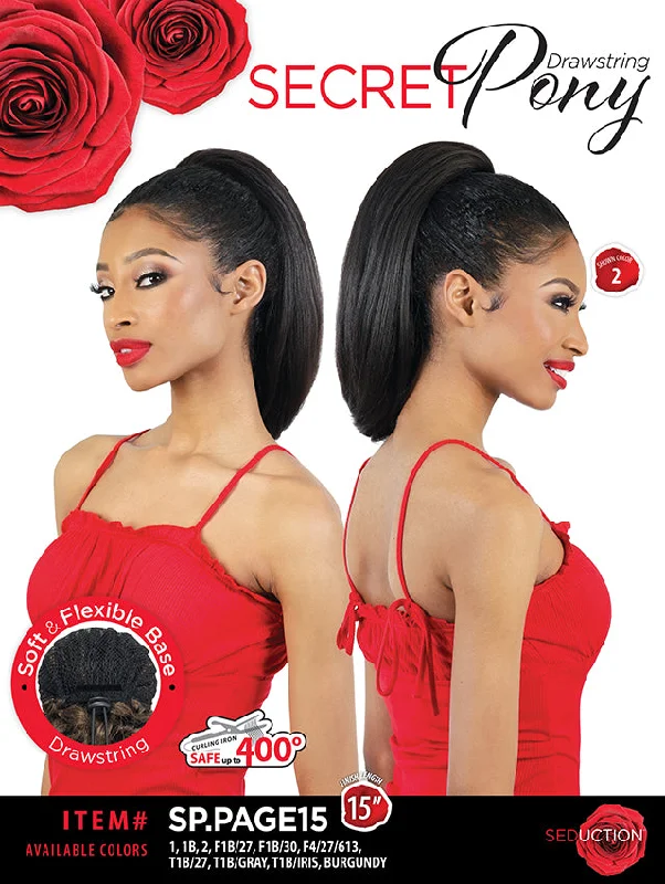 Straight ponytails with a sleek finish for a modern and polished lookSeduction Secret Pony Drawstring - SP.PAGE 15