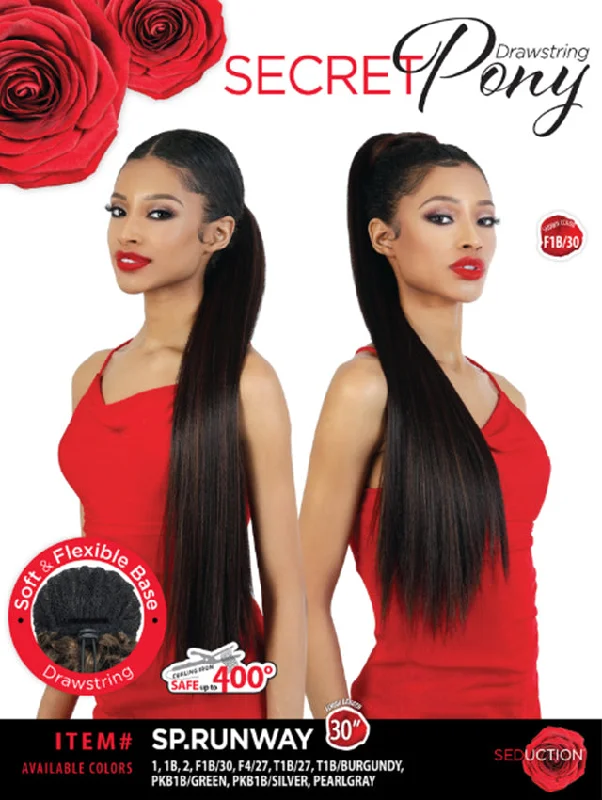 Ponytails for a formal event with a touch of sparkle or beadsSeduction Secret Pony Drawstring - SP.RUNWAY