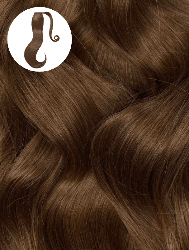 Synthetic ponytails with heat - resistant fibers for easy stylingCaramel Brown (4) Ponytail