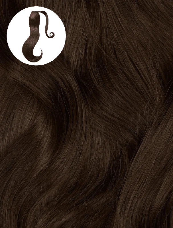 Ponytails with a side - swept bang for a flattering and stylish lookMedium Brown (2B) Ponytail