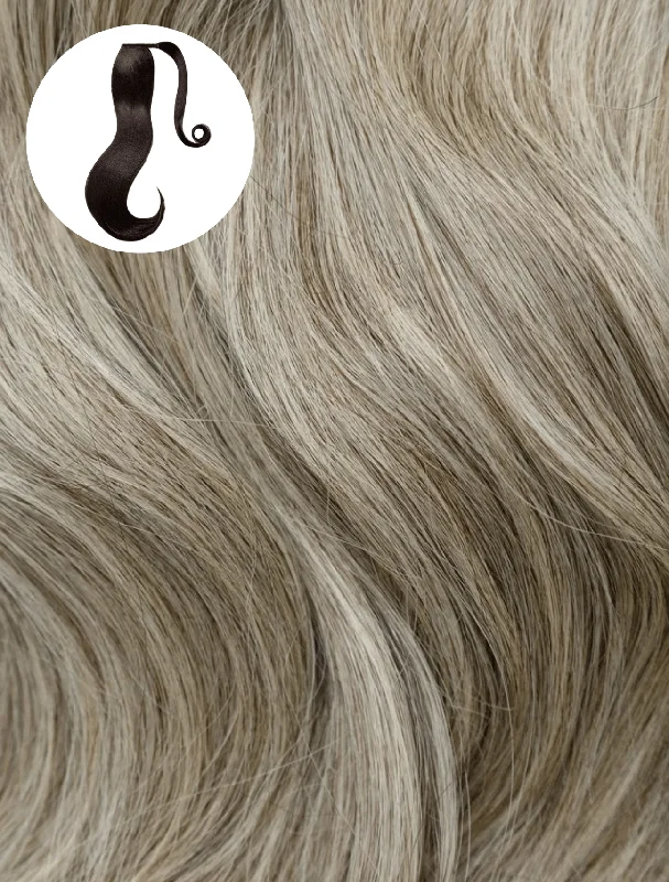 Human hair ponytails with a natural shine for a luxurious lookEspresso Highlight Blend (2/60) Ponytail