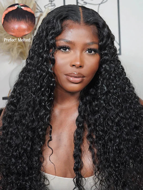 Ombre water wave wig with a seamless color blendCLEARANCE SALE | Water Wave 13*4*1 Lace T-Part  Wigs Human Hair adjustable Perfectly fit belt Long Wig