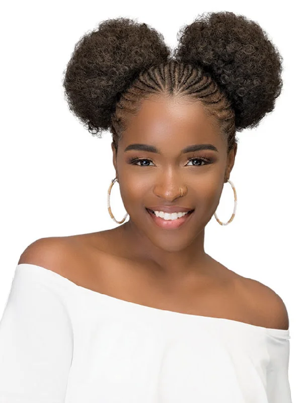 Ponytails with a natural - looking scalp for a more realistic appearanceJanet Collection Noir Afro Puff 2Pcs