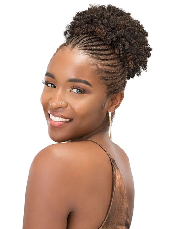 Synthetic ponytails with heat - resistant fibers for easy stylingJanet Collection Noir Everytime AFRO PERM STRING Drawstring