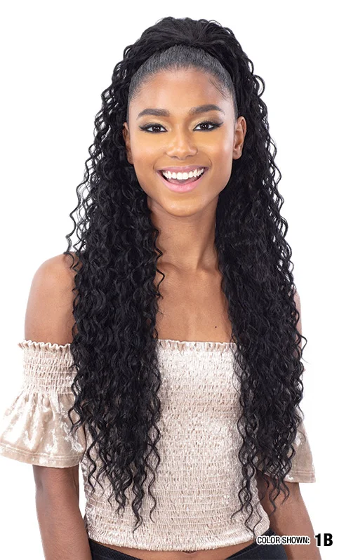 Ponytails with adjustable length for a customized fitOrganique Synthetic Ponytail BEACH CURL 28"