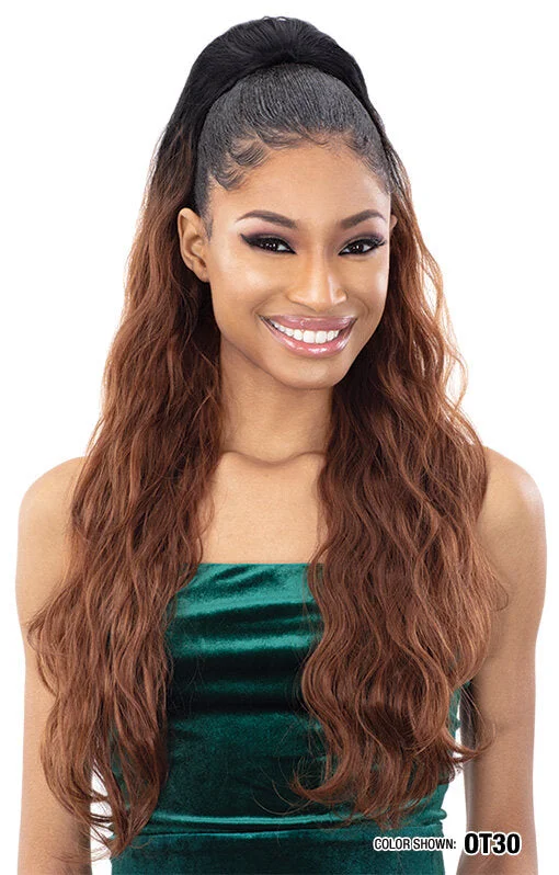 Synthetic ponytails with heat - resistant fibers for easy stylingOrganique Synthetic Ponytail BODY WAVE 28"