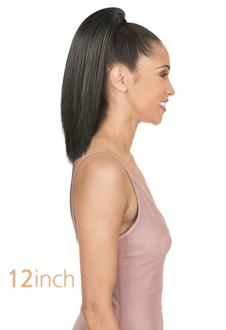 Ponytails with a middle - part for a classic and elegant styleNew Born Free Ponytail Straight 12" - PST12