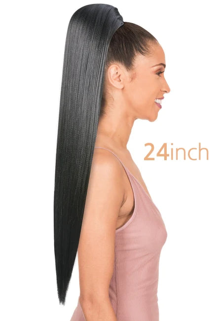 Straight ponytails with a sleek finish for a modern and polished lookNew Born Free Ponytail Straight 24" - PST24