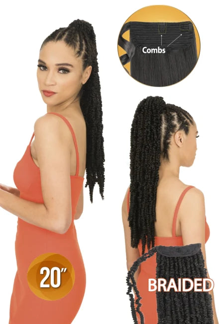 Synthetic ponytails with heat - resistant fibers for easy stylingNew Born Free Warp N Tail - Passion Twist 20" - PWP20