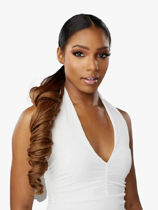 Curly ponytails with tight ringlets for a playful and feminine vibeSensationnel LuluPony Wrap Premium Synthetic Ponytail - LULUPONY WRAP 5