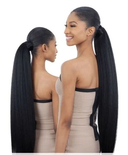 Human hair ponytails with a natural shine for a luxurious lookShake N Go Organique PONY PRO Pony Tail NATURAL YAKY 32"