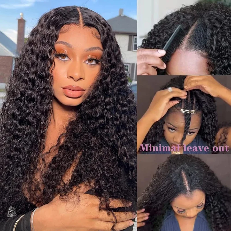 Water wave wig with a silk - base cap for a comfortable and smooth feelLumiere Water Wave U Part Wig Human Hair No Leave Out Brazilian Glueless Upgrade V Part Wigs for Black Women