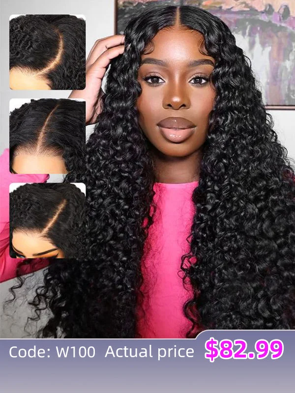 Water wave wig with a silk - base cap for a comfortable and smooth feel$100 Off Code: W100 | Wavymy HD Lace Wear & Go Pre-Bleached Wigs Dome Cap Glueless Water Wave 4x6 Lace Closure Wig 180% Density