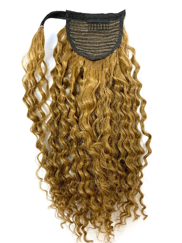 High - volume ponytails for a bold and glamorous appearanceWrap Around 100% Human Hair Ponytail in Deep Wave 14"