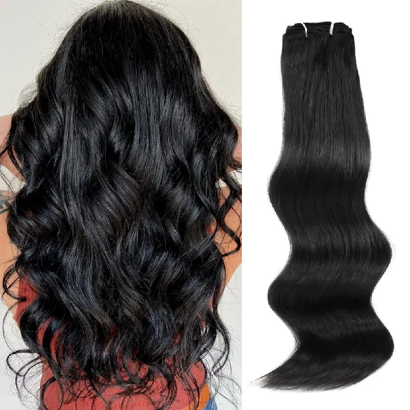 Clip - in hair extensions in a jet - black color for a classic and timeless appearance105G Jet Black 1# Clip in Hair Extensions