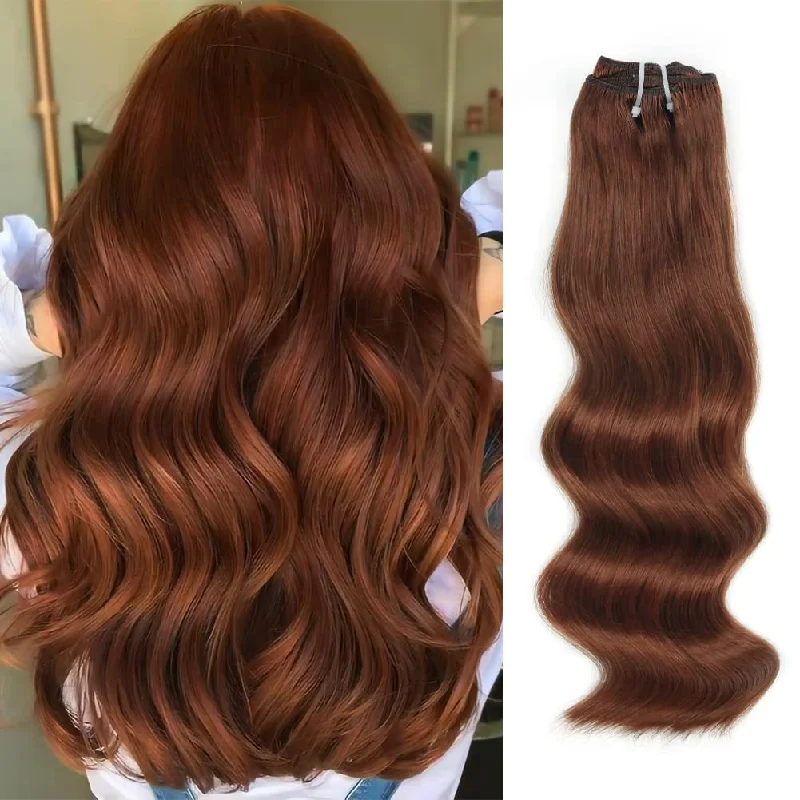 Clip - in hair extensions with a pre - ble105G Platinum Dark Auburn 33# Clip in Hair Extensions