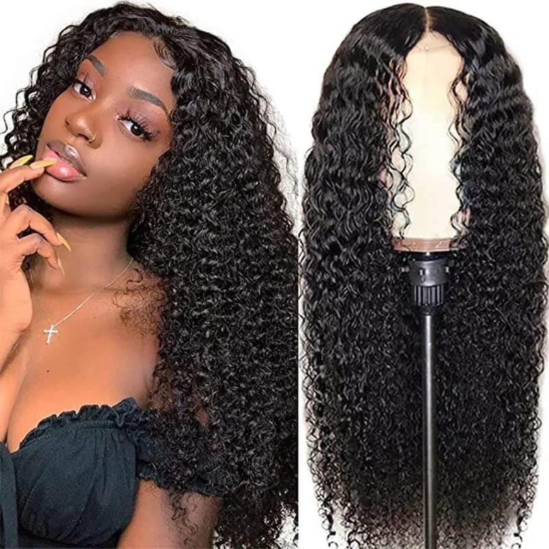 Curly wig with a silk - base cap for a comfortable and smooth feel4x4 Lace Closure Wig Curly Wig For Black Women Malaysian Human Hair