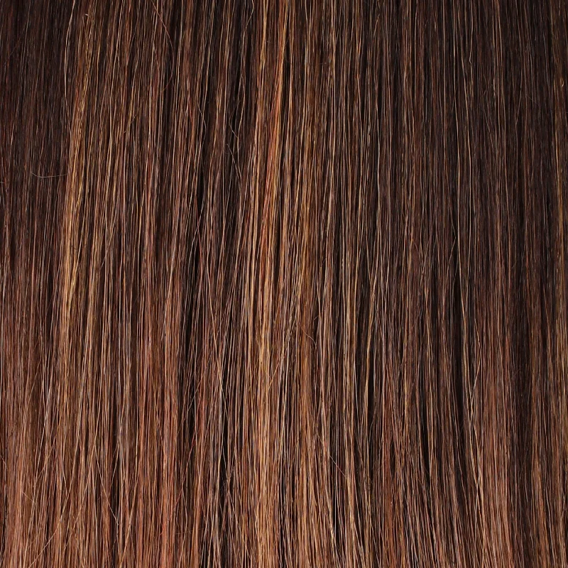 **S6-30A27RO | Autumn | Rich Chestnut Brown Roots Brighten to Coppery & Crisp Auburn Hues in this Cascading Color