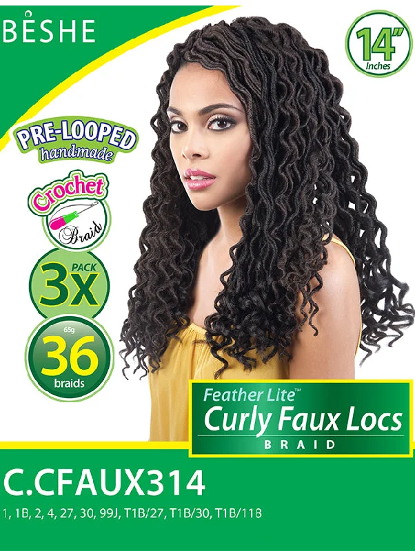 Braid & Plait Hair Extensions with a Straight End for a Sleek AppearanceBeshe 3X Feather Lite Pre-Looped CURLY FAUX LOCS Crochet Braid 14 C.CFAUX314