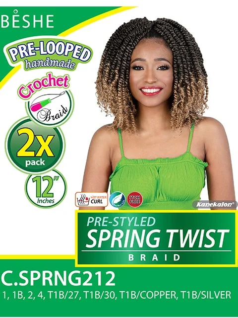 Braid & Plait Hair Extensions with a Braided Headband for an Added Fashion StatementBeshe Pre-Looped 2X SPRING TWIST Crochet Braid 12