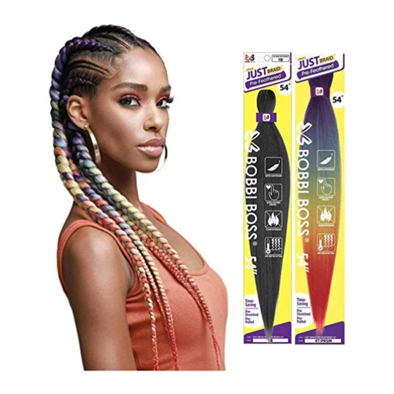 Braid & Plait Hair Extensions with a Straight End for a Sleek AppearanceBobbi Boss Pre-Feathered Just Braid 54" Synthetic