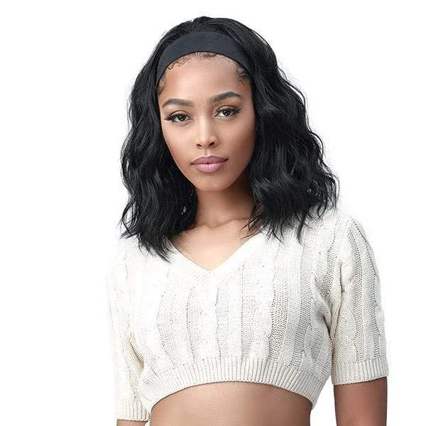 Half wig with a pre - bleached knot for a natural - looking scalpBobbi Boss Synthetic Headband Wig - M1007 WESLEY