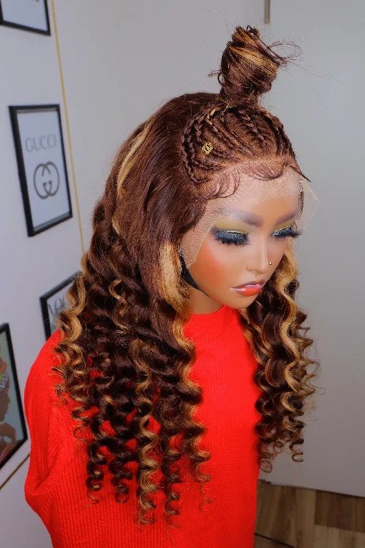 Synthetic curly wig with a tight - curl pattern for a natural lookCapuccinno Curly