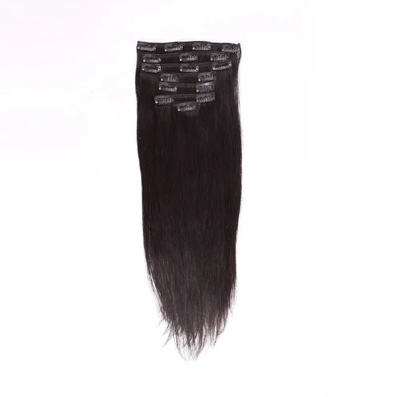 Clip - in hair extensions with a curly texture for a bold and stylish choiceClip in Hair Extension Silky Straight