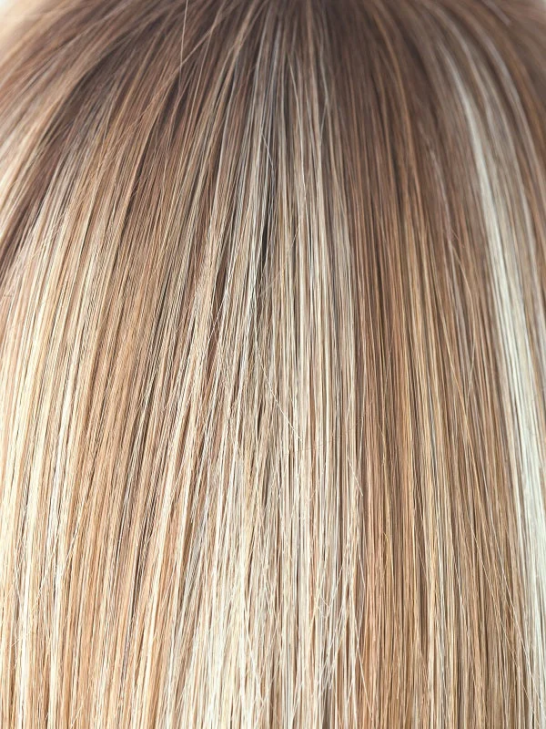 Nutmeg-R | Rooted Dark Honey Brown Base with Platinum Blonde Highlights