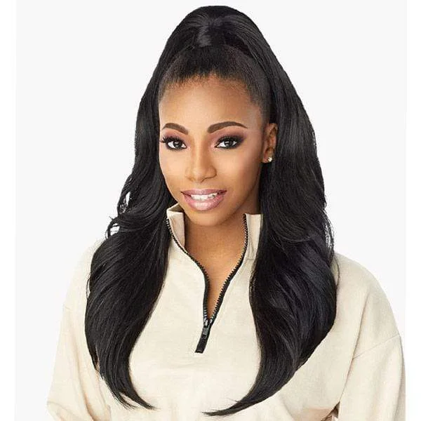 Half wig with a pre - plucked hairline for a more natural lookSensationnel Instant Up & Down Pony Wrap Half Wig - UD 1