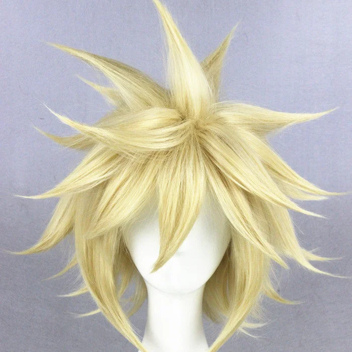 Curly wig with a middle - part for a classic and elegant styleCosplay Wig - Final Fantasy 7/Cloud Strife