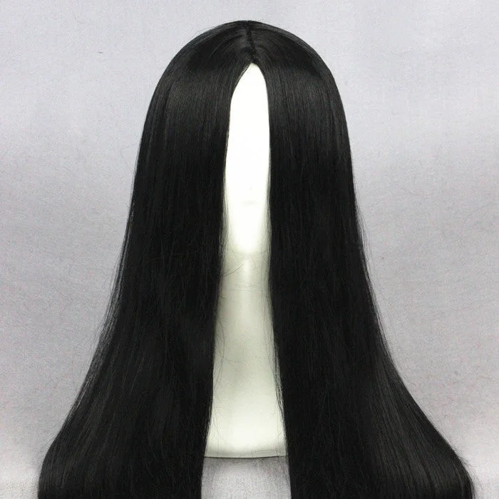 Curly wig with a pre - bleached knot for a natural - looking scalpCosplay Wig - Medium Black wig