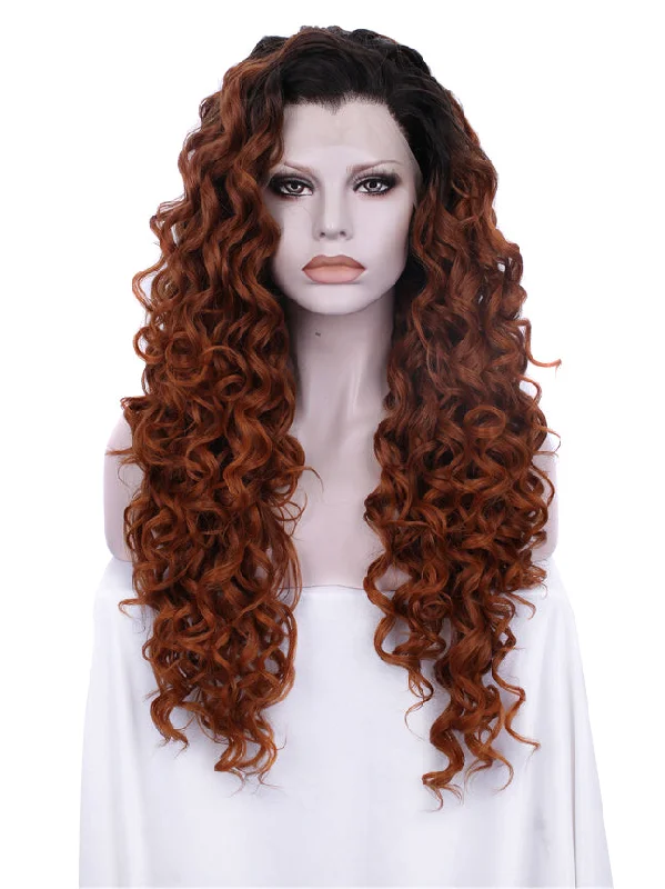 Virgin - human - hair curly wig for the highest qualityDIANNA AUTUMN GLOW