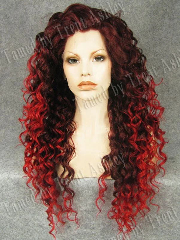 Curly wig with a natural - looking root for a more realistic lookDIANNA CRIMSON TIDE