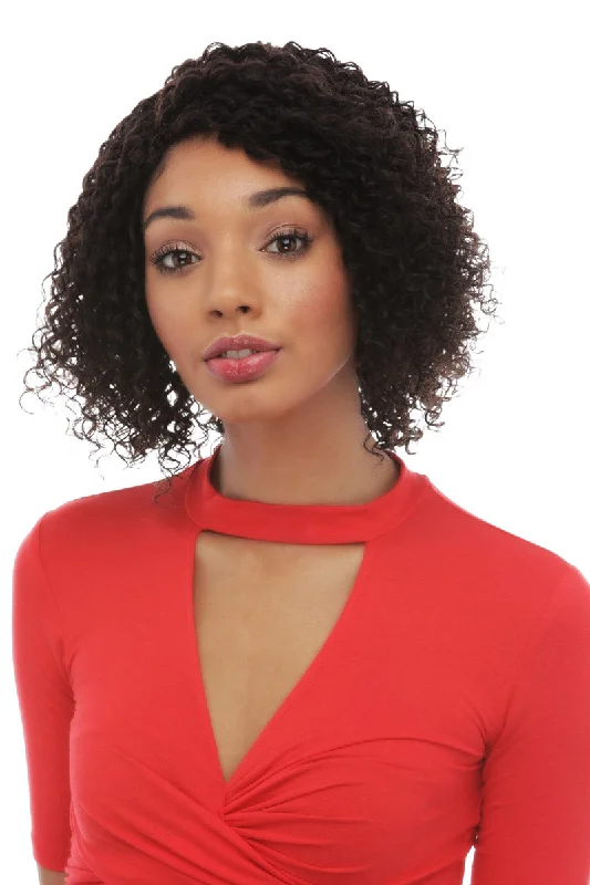 Curly wig with a silk - base cap for a comfortable and smooth feelCybil <br>Remy Human Hair Lace Front Wig