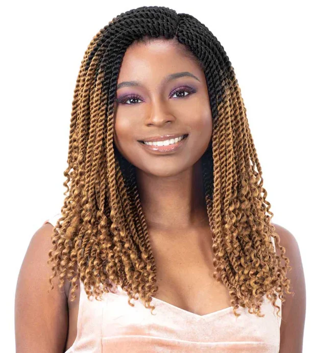 Braid & Plait Hair Extensions in a Burgundy Color for a Bold and Unique LookFreetress Pre Looped Crochet Braid - GORGEOUS TWIST 12"