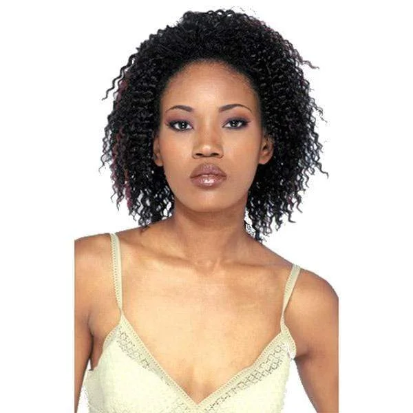 Half wig with a 150 - density for a full and thick appearanceFreetress Synthetic Half Wig Drawstring Fullcap - JAMAICAN GIRL