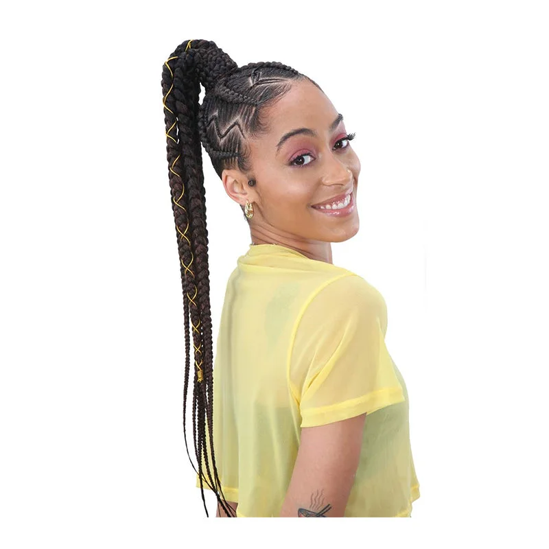 Braid & Plait Hair Extensions for a Formal Evening Event with a Sophisticated StyleFreeTress Synthetic Pre-Stretch Jumbo Braiding- 3X BRAID 301 (28")