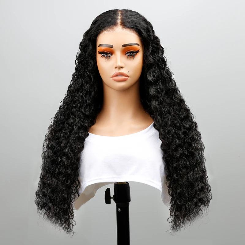 Afro - curly wig with a full and voluminous look7X5 Pre-Pluck Glueless Bleached Knots Wear Go Curly Human Hair Wig