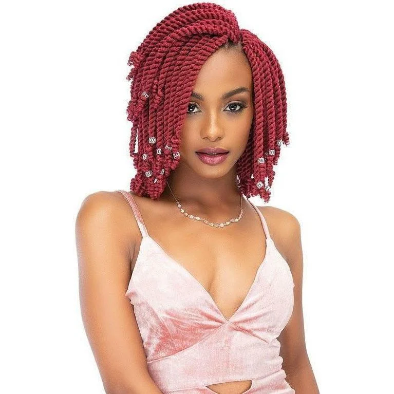 Braid & Plait Hair Extensions in a Burgundy Color for a Bold and Unique LookJanet Collection Nala Tress Synthetic Braids – 2X Senegal Curly Finish 8"