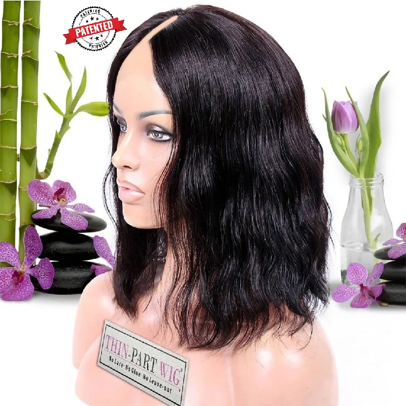 Wavy wig with a water - wave texture for a unique and stylish choiceKellie - Virgin Cambodian Hair - InVisiRoot® Thin-Part Wig™️