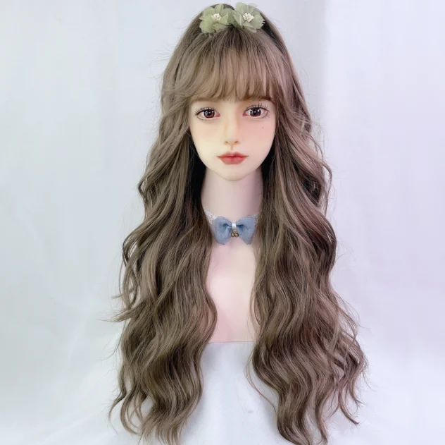 Synthetic curly wig with a tight - curl pattern for a natural looklolita brown long curly wig yv30593