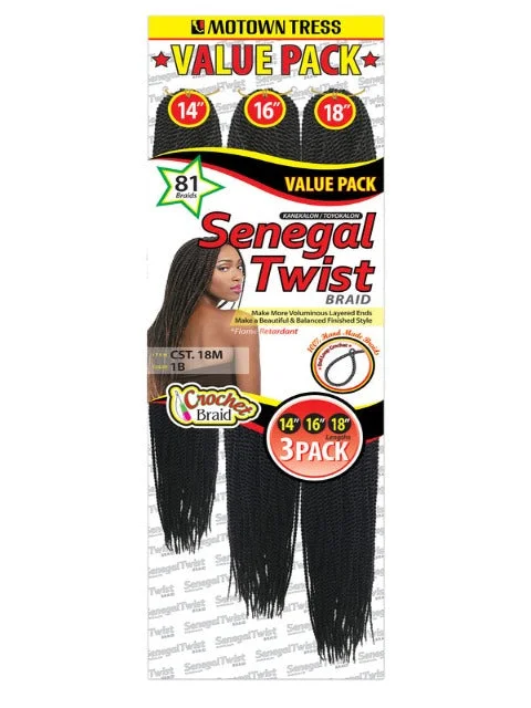 Long - Length Braid & Plait Hair Extensions for a Dramatic and Glamorous StyleMotown Tress SENEGAL TWIST Crochet Braid 3pc CST.18M *BFCM