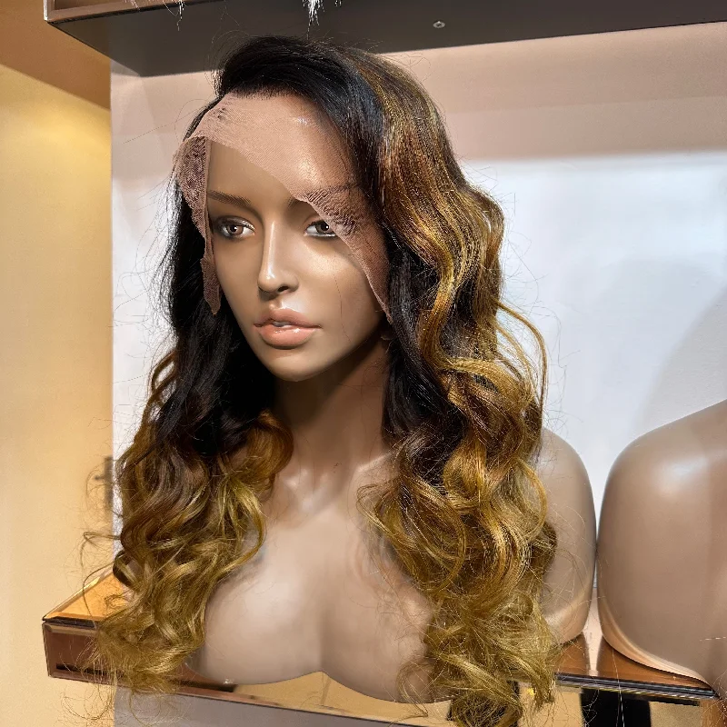 Lace - front wavy wig for a realistic hairlineOmbre - 20" inch Body Wave Full Lace Wig 130% Density (£80 off)