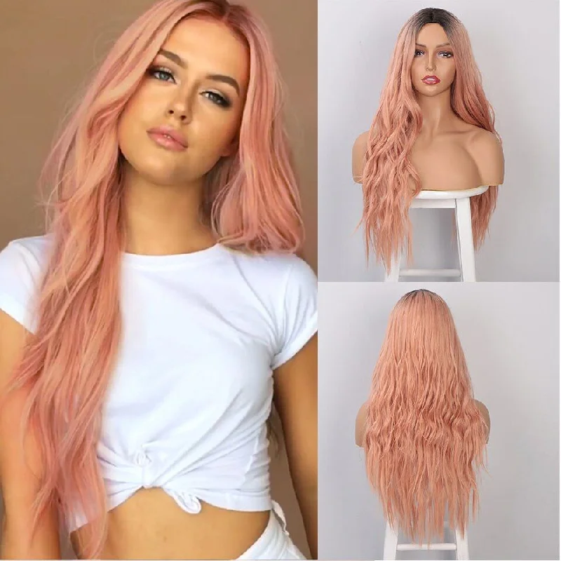 Adjustable - cap curly wig for a comfortable fitOrange Peach Synthetic Wig