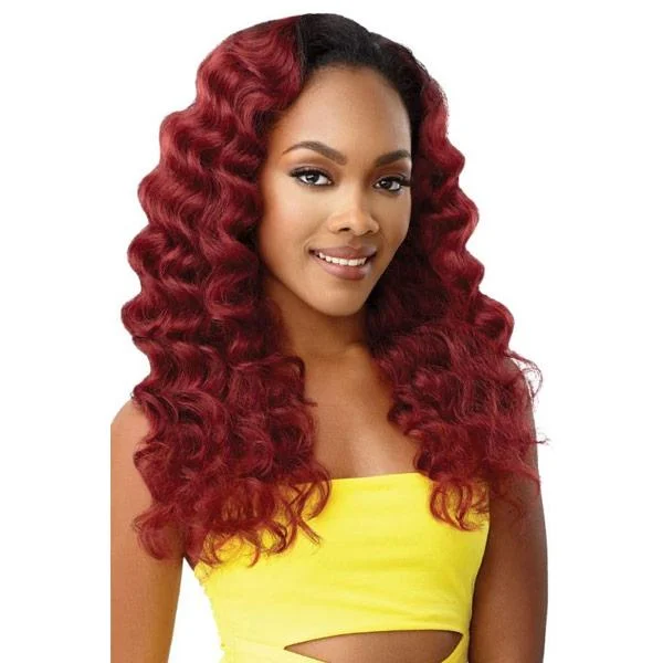 Half wig with a side - part for a more flattering lookOutre Converti Cap Synthetic Hair Wig - CASCADE QUEEN