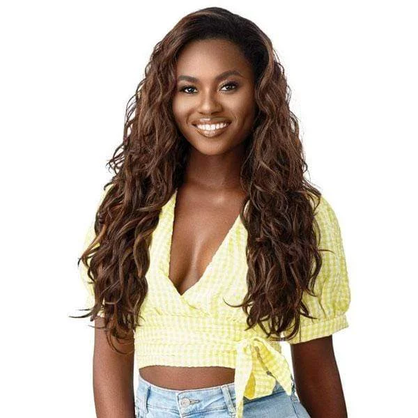 Half wig with a wavy texture for a beachy lookOutre Converti Cap Synthetic Hair Wig - SUNSHINE BABE