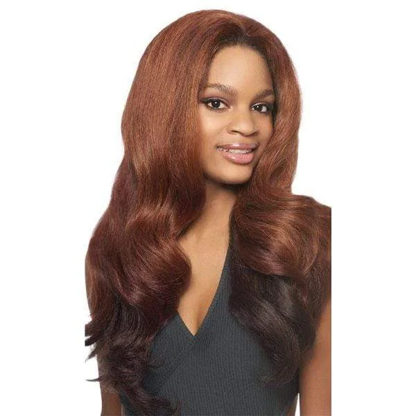 Half wig with a curly texture for a bold and stylish choiceOutre Quick Weave Synthetic Half Wig - DOMINICAN BLOWOUT RELAXED