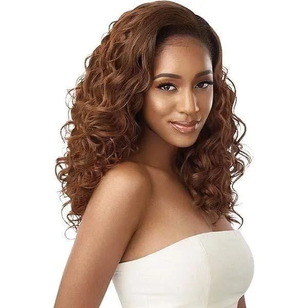 Half wig with a curly fringe for a playful and youthful vibeOutre Quick Weave Synthetic Half Wig - DONDRIA - Clearance