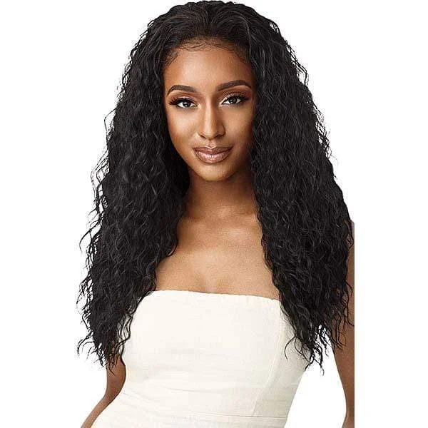 Synthetic half wig with a natural - looking textureOutre Quick Weave Wet & Wavy Style Synthetic Half Wig - BEACH CURL 24